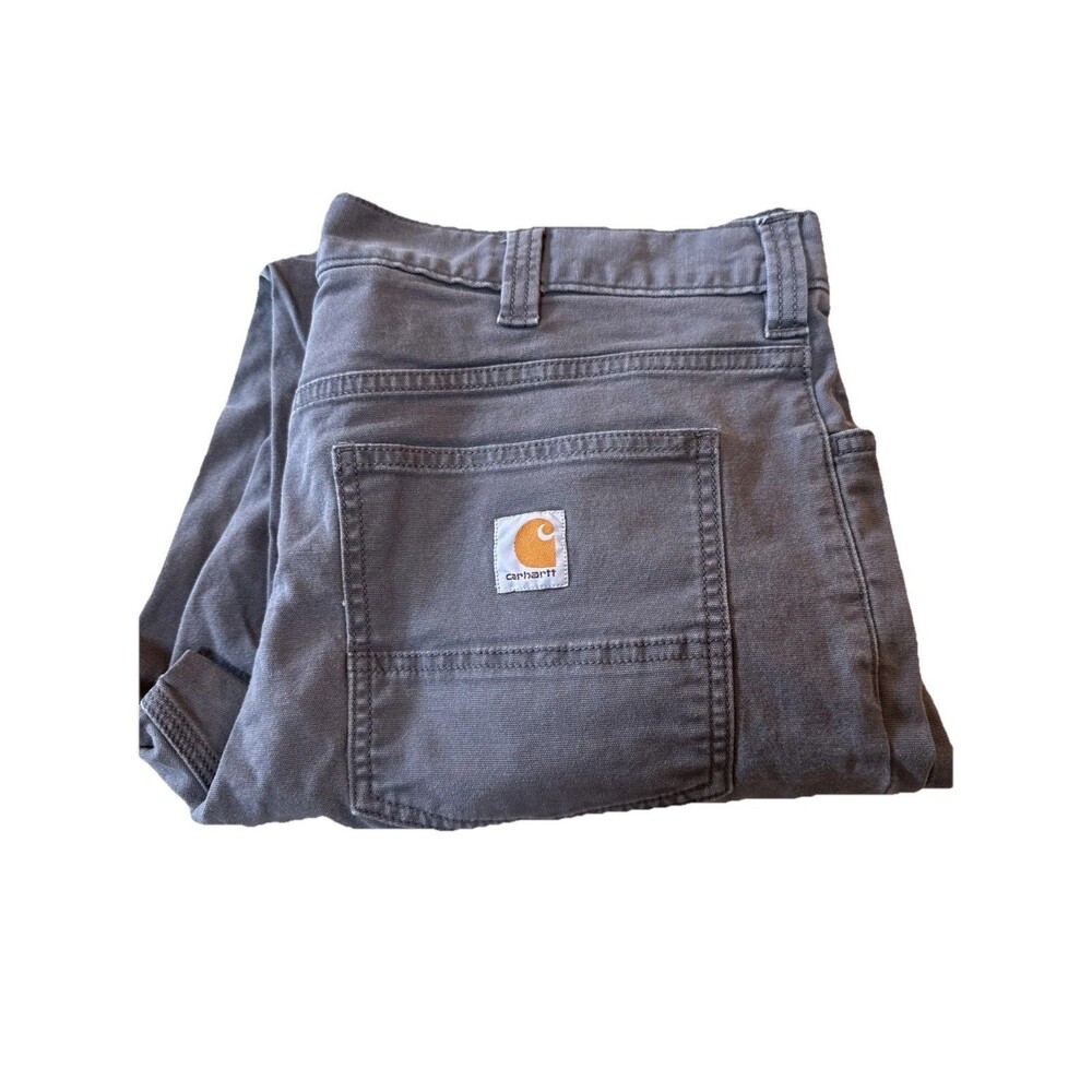 Carhartt Pants Mens 36x30 Gray Relaxed Fit Carpenter Canvas Workwear 102517-039 - Picture 9 of 9